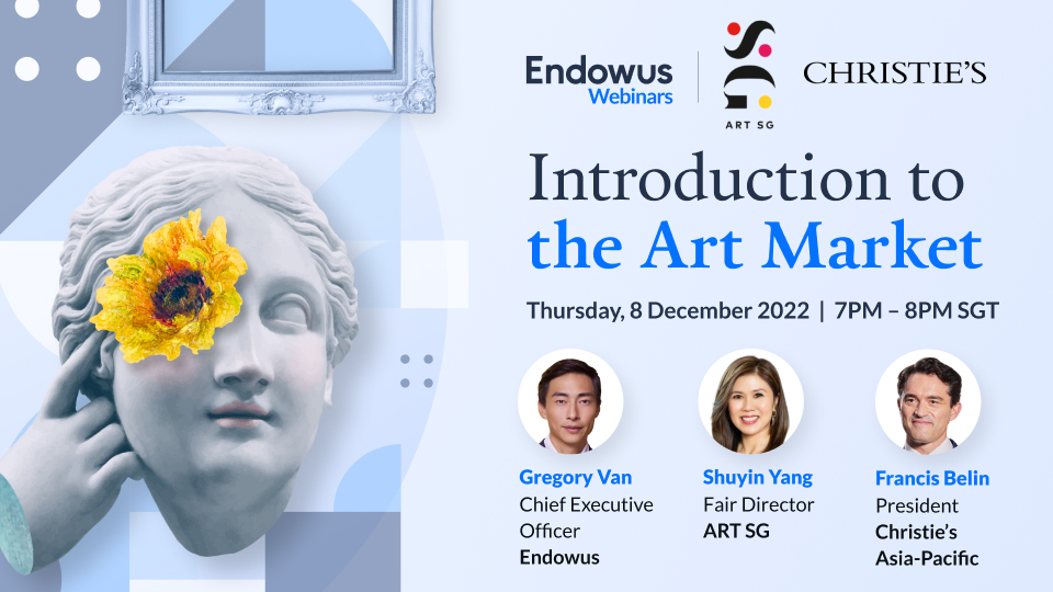 Webinar image for the introduction to the art market